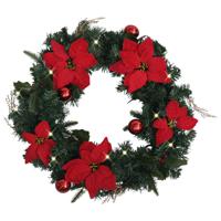 VidaXL Kerstkrans met LED lampjes 60 cm PVC groen