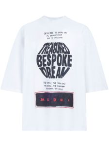 Marni t-shirt en coton à slogan imprimé - Blanc