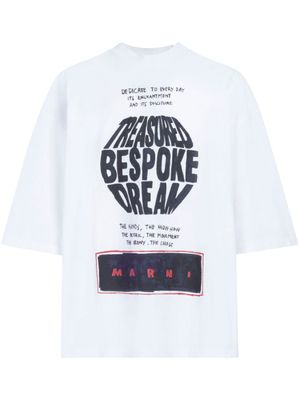 Marni t-shirt en coton à slogan imprimé - Blanc