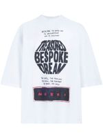 Marni t-shirt en coton à slogan imprimé - Blanc