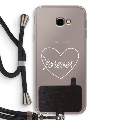 Forever heart pastel: Samsung Galaxy J4 Plus Transparant Hoesje met koord