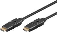 goobay High-speed HDMI 360° kabel met Ethernet kabel 3 meter - thumbnail