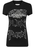 Philipp Plein t-shirt en coton à logo strassé - Noir