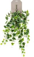 Ivy hanging bush green/white 70 cm kunstplant - Emerald