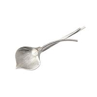 2 PC'S mode bruiloft haar juwelen bloem haarspeldjes Solid Metal Leaf Pearl haarspelden (02 Sliver)