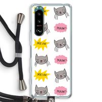 Meow: Sony Xperia 5 III Transparant Hoesje met koord Meow: Sony Xperia 5 III Transparant Hoesje met koord