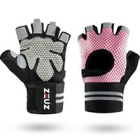 ZEUZ® Sport & Fitness Handschoenen Dames – Krachttraining Artikelen – Gym & Crossfit Training – Roze & Zwart – Maat L - thumbnail