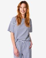 HEMA Dames T-shirt Noel Strepen Kobaltblauw (kobaltblauw)