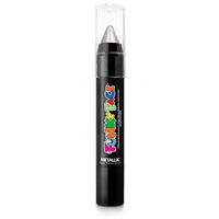 Paintglow Face paint stick - metallic zilver - 3,5 gram - schmink/make-up stift/potlood   -