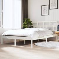 Bedframe massief grenenhout wit 140x190 cm