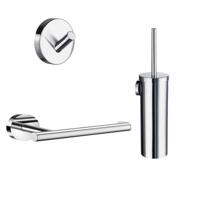Accessoires Set Smedbo HOME Toiletborsetlhouder Met Handoekhaak en Toiletrolhouder Rond Chroom Smedbo