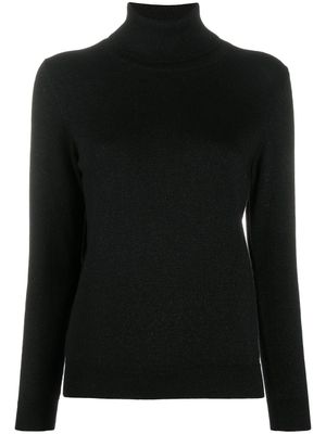 N.Peal pull en maille fine à col roulé - Noir