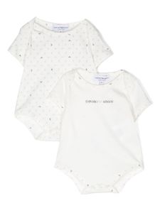 Emporio Armani Kids lot de deux bodys à logo imprimé - Blanc