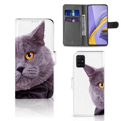 Samsung Galaxy A51 | Telefoonhoesje | Met pasjeshouder | Kat