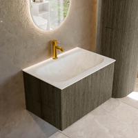 Badmeubel Mondiaz Kurve-Dlux | 70 cm cm | Meubelkleur Shadow | Wastafelkleur Opalo | Solid surface | Wasbak midden spoelbak | 1 kraangat Badmeubel Mondiaz Kurve-Dlux | 70 cm cm | Meubelkleur Shadow | Wastafelkleur Opalo | Solid surface | Wasbak midden spoelbak | 1 kraangat