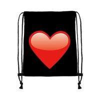 Zwart gymtasje met rood hart   -