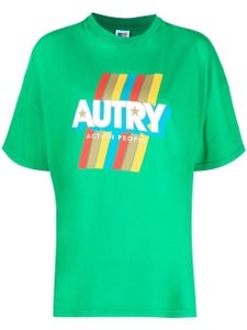 Autry t-shirt rayé à logo imprimé - Vert