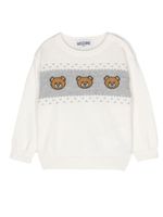 Moschino Kids pull en intarsia à logo - Tons neutres