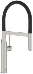 Grohe Essence New Keukenmengkraan Supersteel/Zwart