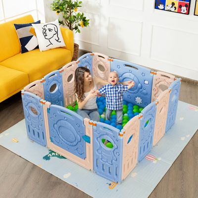 Opvouwbare Baby Grondbox 14-Paneel Baby Hek Draagbare Veiligheid Speelhek voor Kinderen Peuters van 6 Maanden tot 36 Maanden
