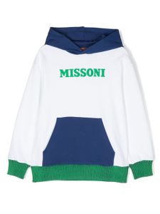 Missoni Kids hoodie en coton à logo imprimé - Blanc