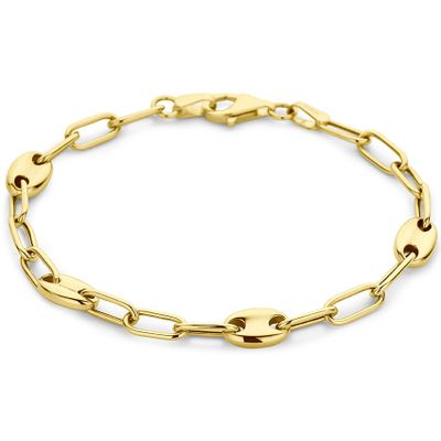 Armband Ankerschakel geelgoud 6 mm 18 cm