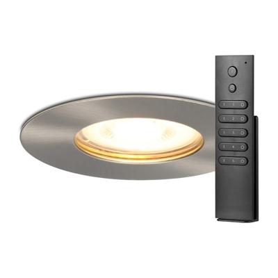 20x Bari inbouwspots - RVS - Dimbaar - GU10 - 5 Watt 400 lumen - 2700K Warm wit - IP65 Waterdicht - met dimmer en afstandsbediening - Badkamer en woonkamer