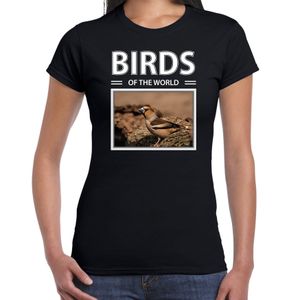 Appelvinkjes t-shirt met dieren foto birds of the world zwart voor dames