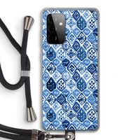 Blauw motief: Samsung Galaxy A72 5G Transparant Hoesje met koord