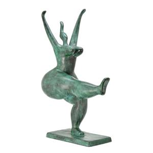 MODERNISTISCHE BRONZEN SCULPTUUR VAN EEN VROUWELIJKE NAAKTE DANSERES