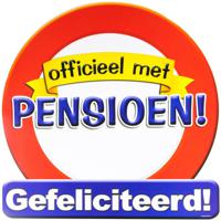 Pensioen thema verkeersbord dia 50 cm - Huldeschilden - Verkeersborden - versieringen feestartikelen - thumbnail