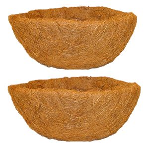 2x stuks voorgevormde inlegvellen kokos voor hanging basket 40 cm - kokosinleggers