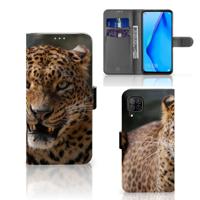 Huawei P40 Lite | Telefoonhoesje | Met pasjeshouder | Luipaard