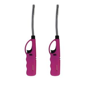 Set van 5x flexibele BBQ/keuken/gas/haard aansteker - roze - 27 cm