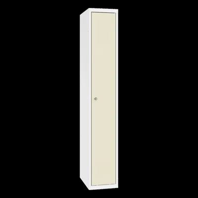 Metalen kledinglocker met legbord en kledingroede + 3 kledinghaken voor 1 persoon - H.180 x B.30 cm Zuiver wit (RAL9010) Kiezelgrijs (RAL7032)
