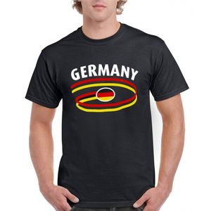 Zwart heren t-shirt Duitsland 2XL  -