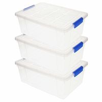 8x Opslagbakken/organizers met deksel 9 liter 37 cm transparant