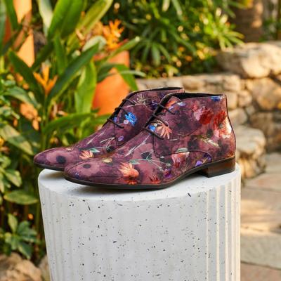Rosso Velour Flora High Lureaux - Handgemaakte Nette Schoenen Voor Heren