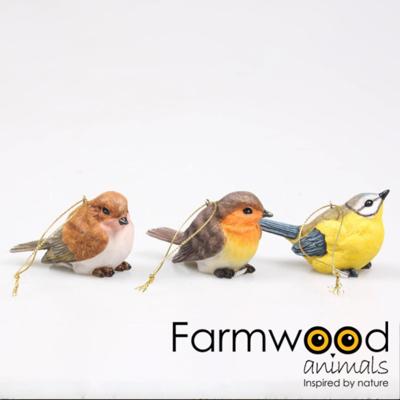 Farmwood Animals Farmwood vogel met hanger 8x3,5x5cm