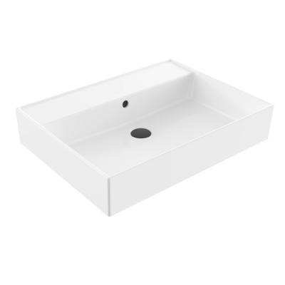 Wastafel Sanilux Edge Keramiek 60 0 Kraangaten Glans Wit Sanilux