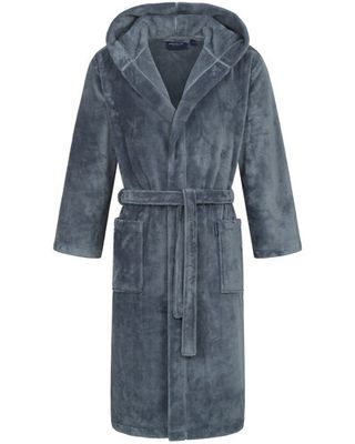 Morgenstern Morgenstern herenbadjas met capuchon Claas Blauw Maat XXL