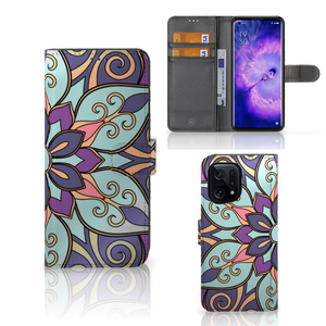 OPPO Find X5 Hoesje Purple Flower