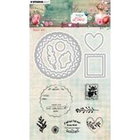 Studio Light • jenine's mindful art stamp and cutting dies sending you love heart atc