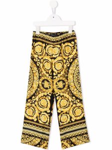 Versace Kids pantalon à imprimé baroque - Jaune