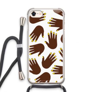 Hands dark: iPhone 7 Transparant Hoesje met koord