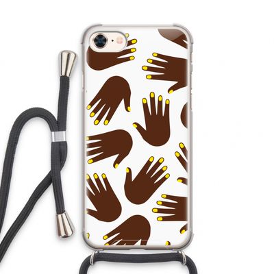 Hands dark: iPhone 7 Transparant Hoesje met koord