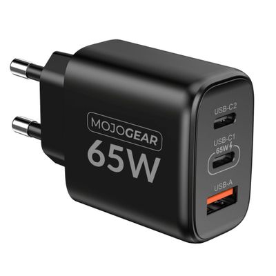 MOJOGEAR USB oplader 65W 2x USB-C / 1x USB poort