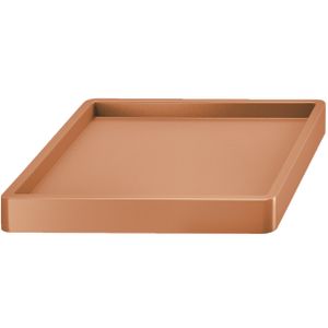 Planten trolley/multiroller vierkant terracotta kunststof 35 cm