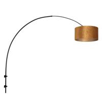 Steinhauer Wandlamp Sparkled light 8141zw zwart kap goud velours