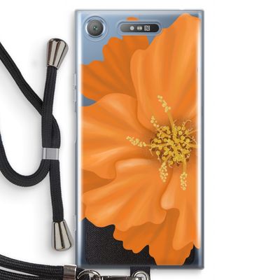 Orange Ellila flower: Sony Xperia XZ1 Transparant Hoesje met koord